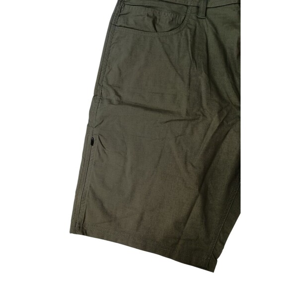 Prana Shorts Mens Waist 36 Waist 10 Inseam Double Peak Cargo Green Zipper Pocket - Picture 4 of 10